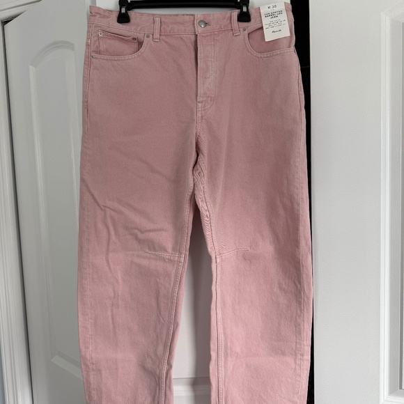 NWT Madewell The Darted Barrel Leg Jean, pink blossom - Picture 7 of 7